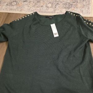 Zac & Rachel Forest Green Top with Gold Accents